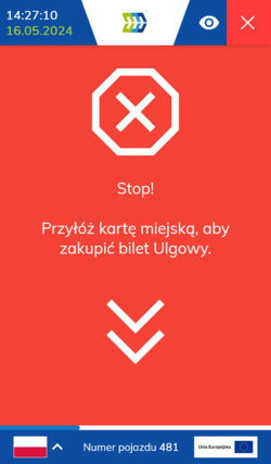 Kasownik NV1 - ponownie przyłóż kartę